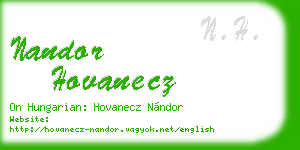 nandor hovanecz business card