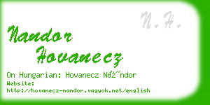 nandor hovanecz business card